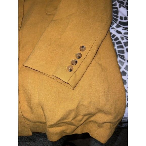 Walter Baker Jacket Womens M Kira Linen Oversized Long Blazer Yellow Preppy New - Picture 2 of 13